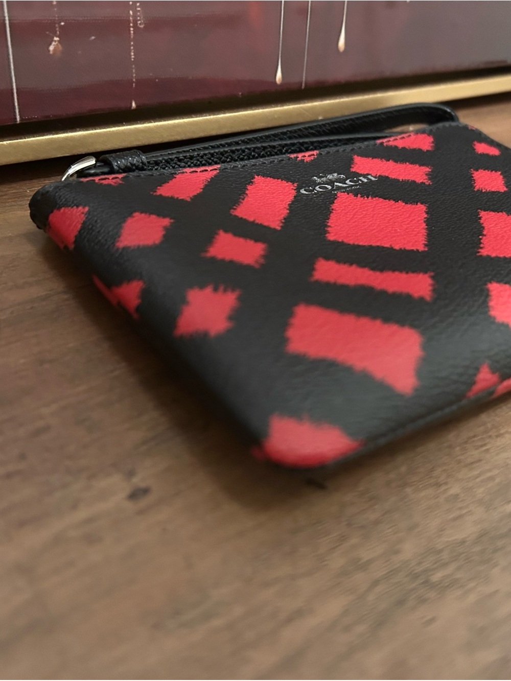 COACH Corner Zip Wristlet in Wild Plaid - Picture 4 of 7
